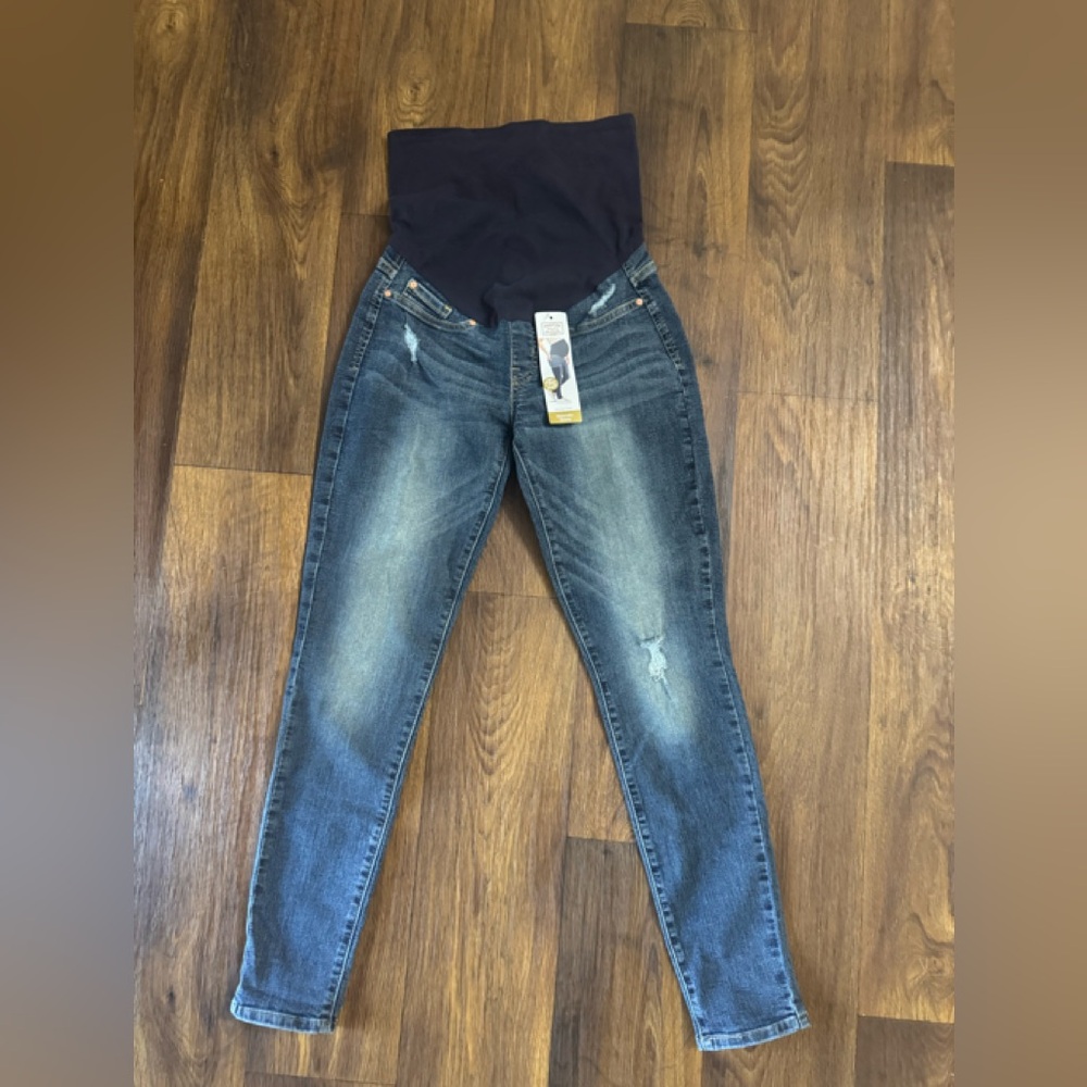 Women’s Maternity Jeans - Dark Blue Stretch Denim